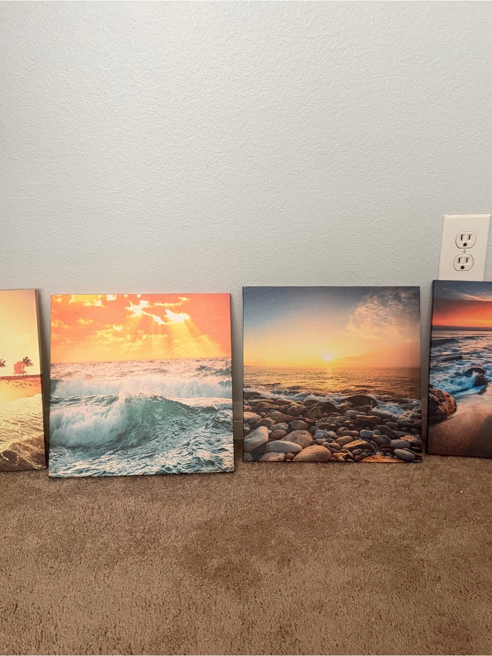 Coastal Sunrise Canvas Wall Art - Turquoise & Orange